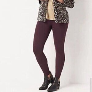 SPANX Ankle Length Ponte Split Hem Leggings, Brandywine, Size M